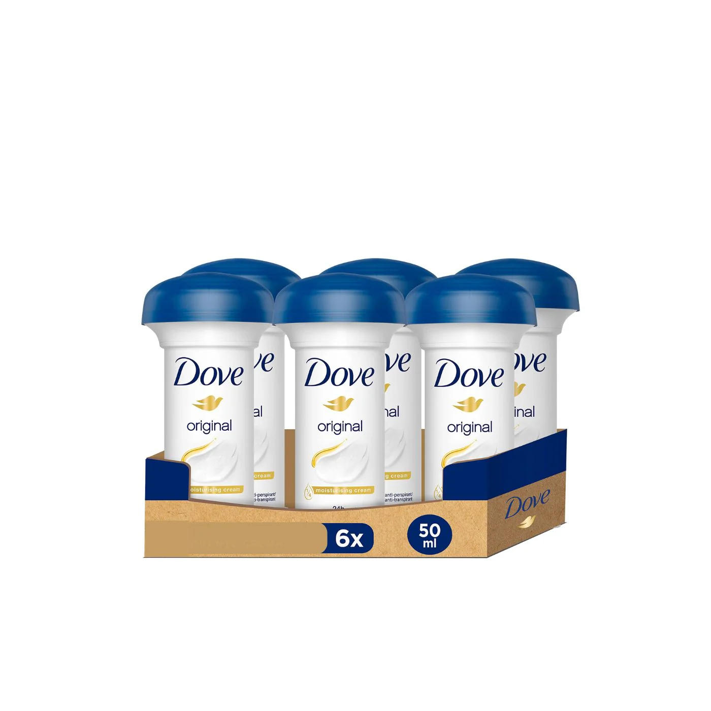 Dove Original Desodorante Crema Antitranspirante 50ml (Pack 6 Unidades)