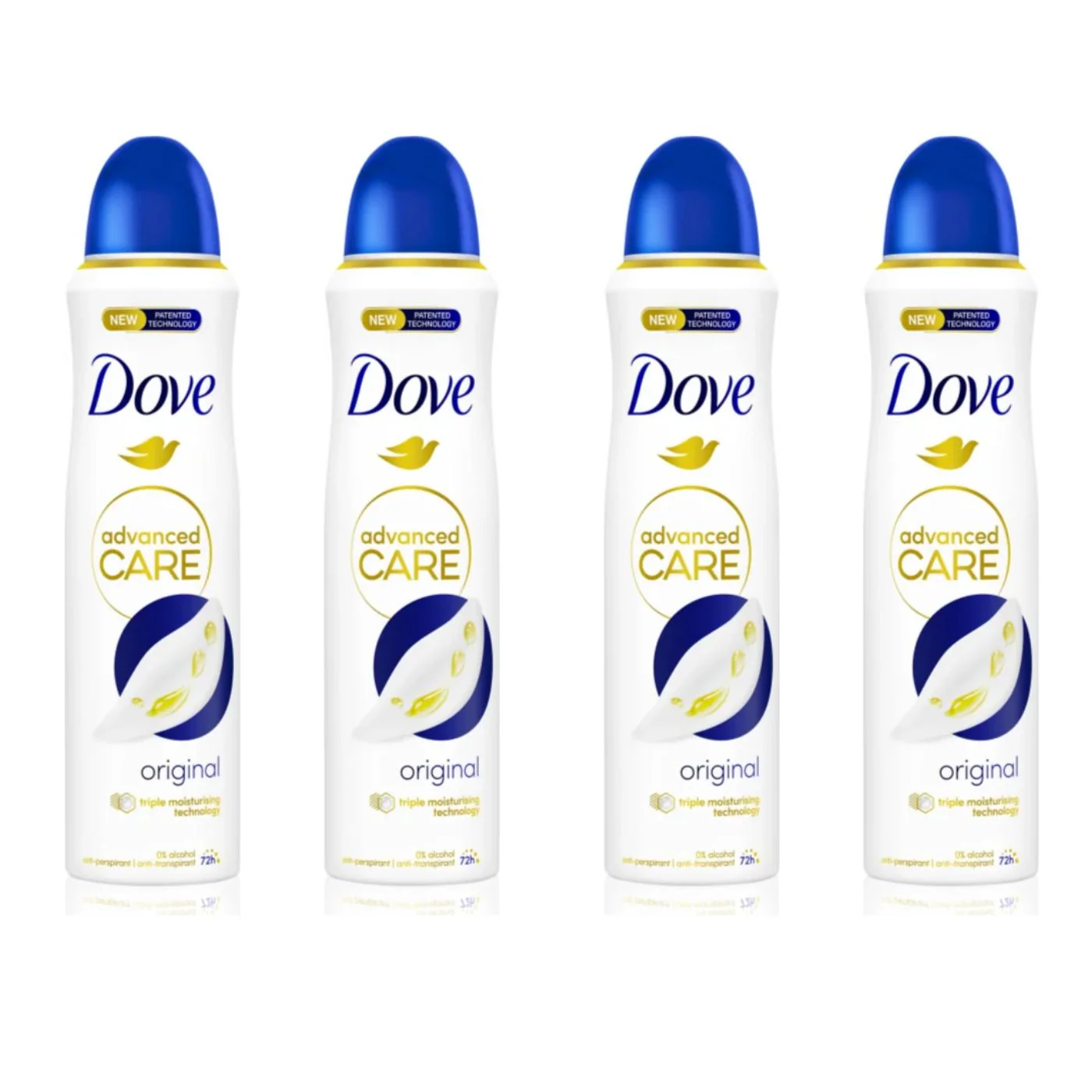Dove Advanced Care – Desodorante Spray 72h Original 4x150ml
