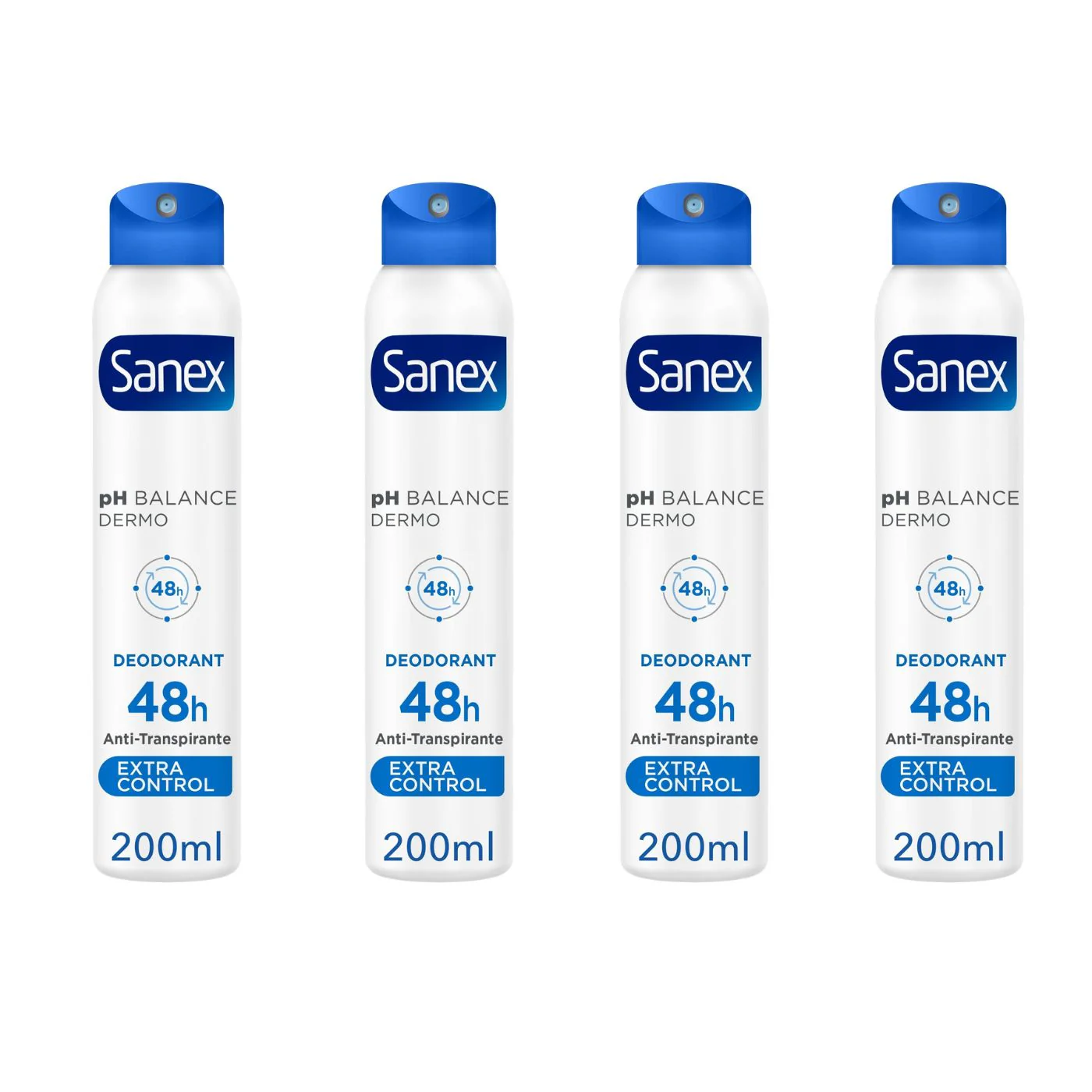 SANEX – Desodorante pH Balance Dermo Extra Control en Spray 4X200ml.