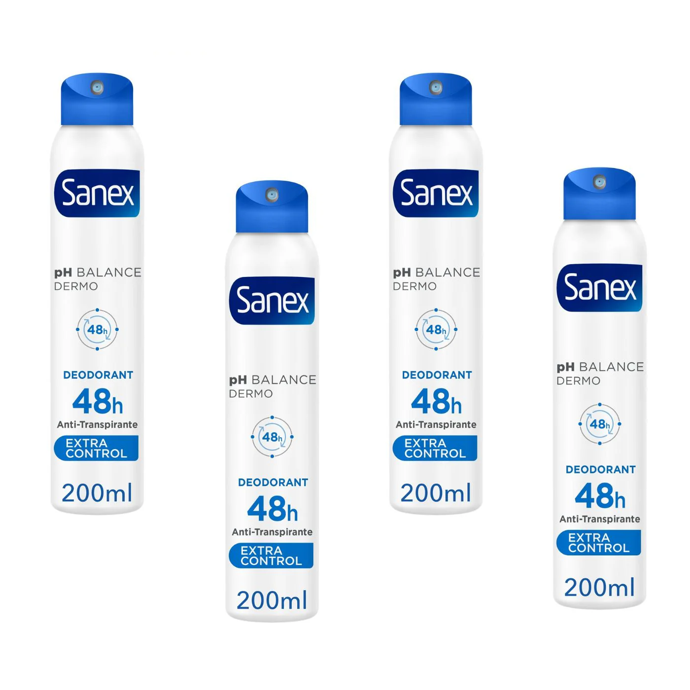SANEX - Desodorante pH Balance Dermo Extra Control en Spray 4X200ml. - Imagen 3