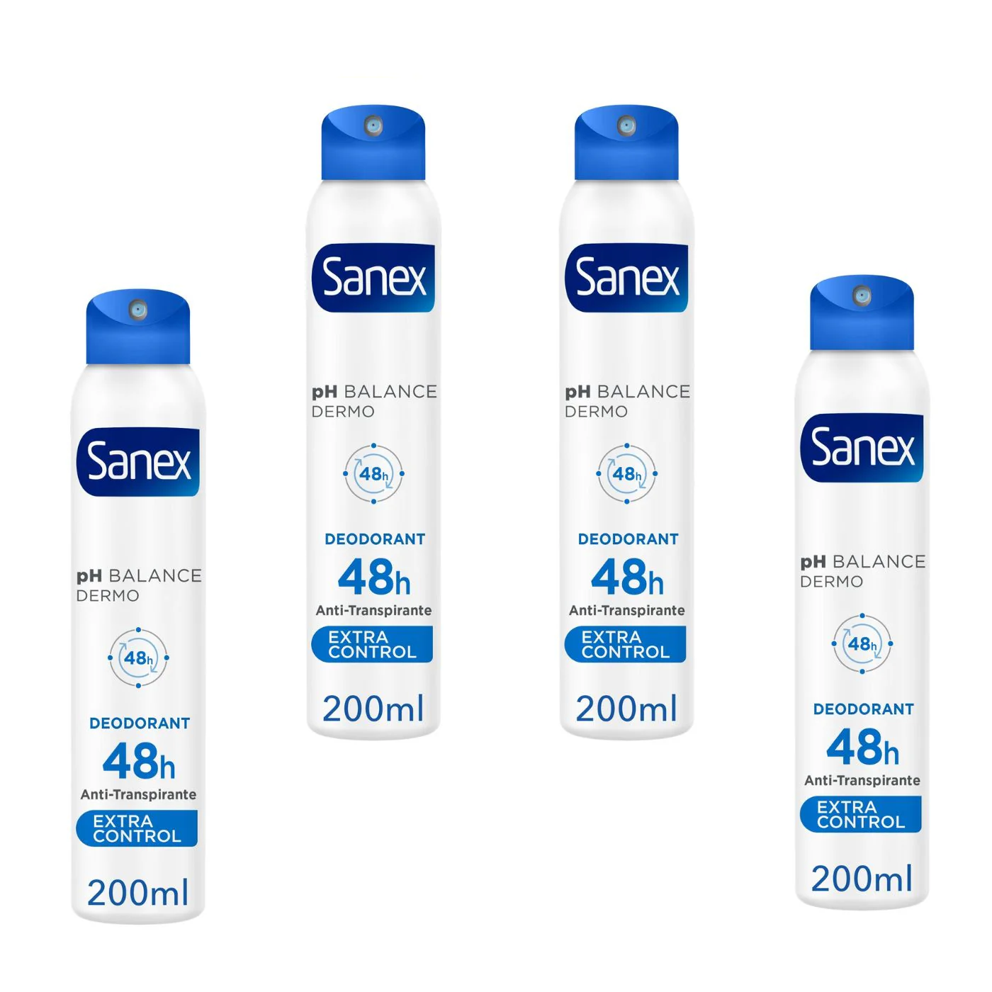 SANEX - Desodorante pH Balance Dermo Extra Control en Spray 4X200ml. - Imagen 4